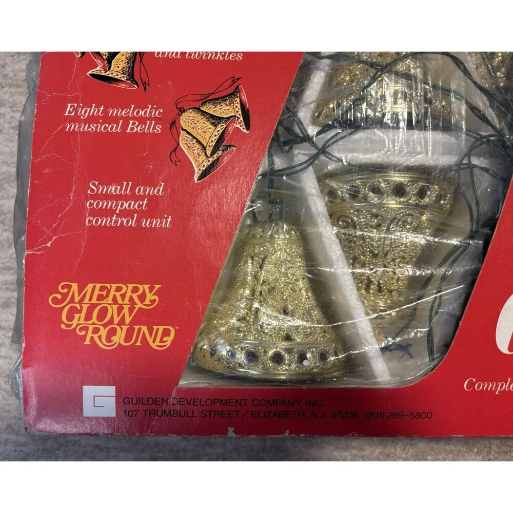 Vintage Merry Glow Round The Ringing Bells of Christmas Musical Lights Working